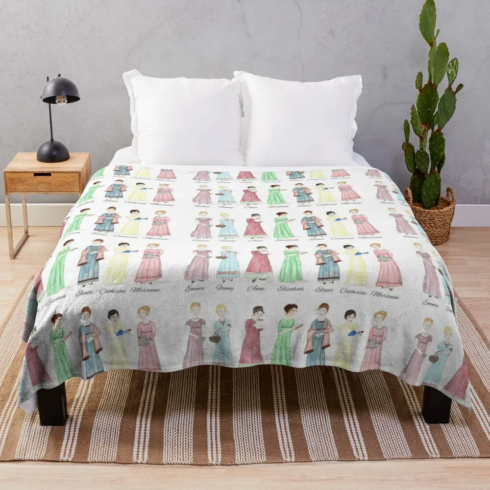 

Jane Austen Heroines Throw Blanket Luxury Throw Furrys Nap Summer Beddings Blankets
