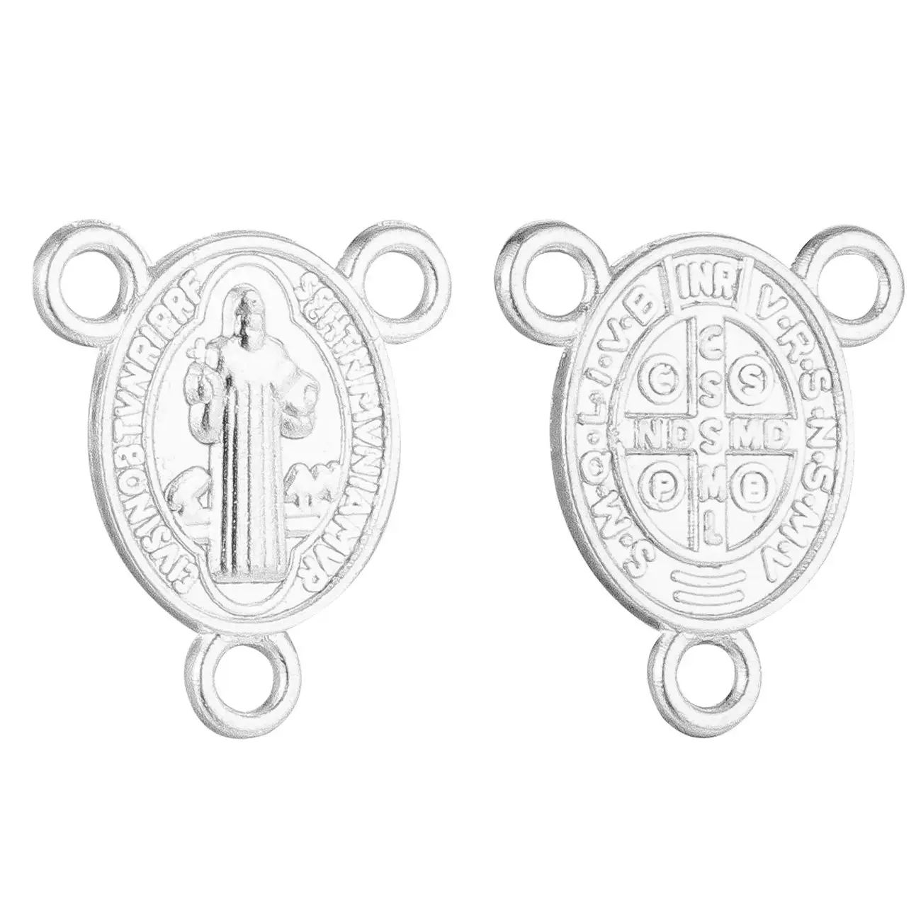 

20Pcs Exorcism Saint Benedict Rosary Center Connector St. Benedict Medal Centerpiece for DIY Making Accessories