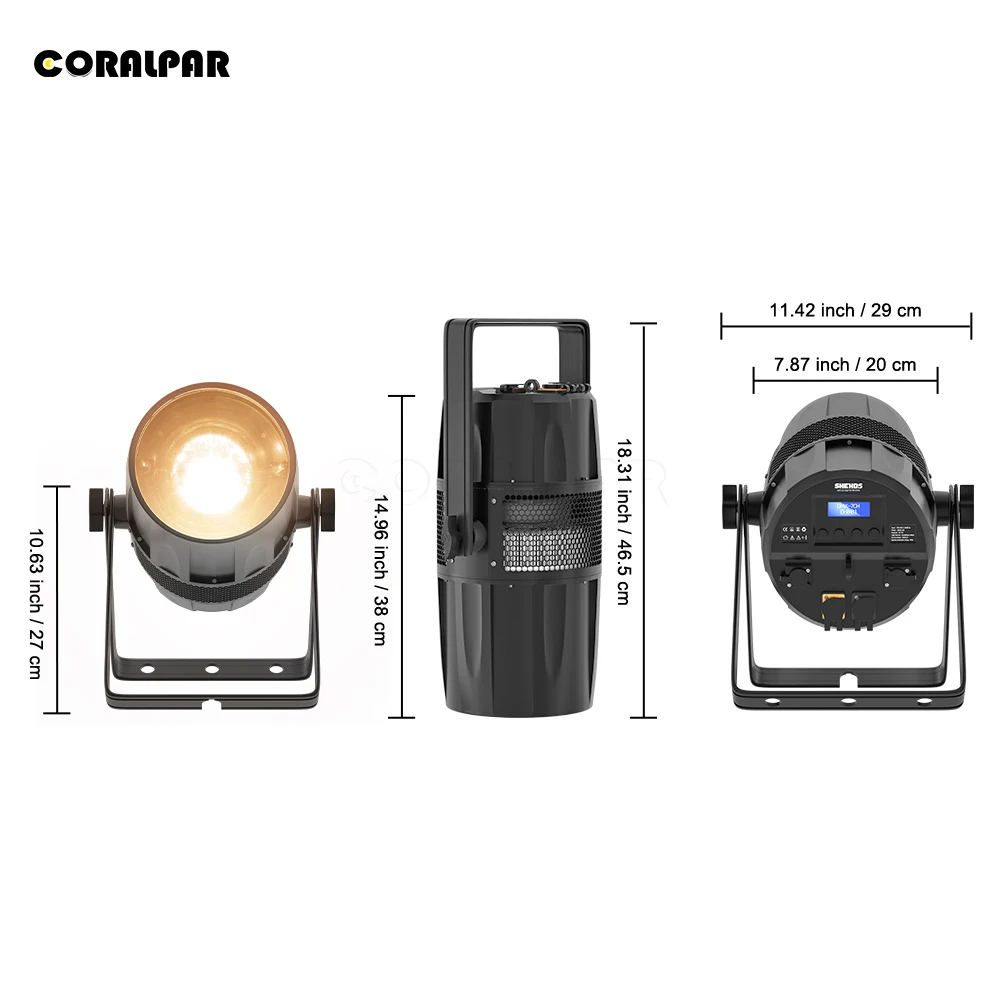 Imagem -04 - Coralpar-impermeável Led Cob Blinder com Flight Case Zoom Par Warm And Cool White Outdoor dj Disco Festa de Casamento Ip65 300w 2in 1