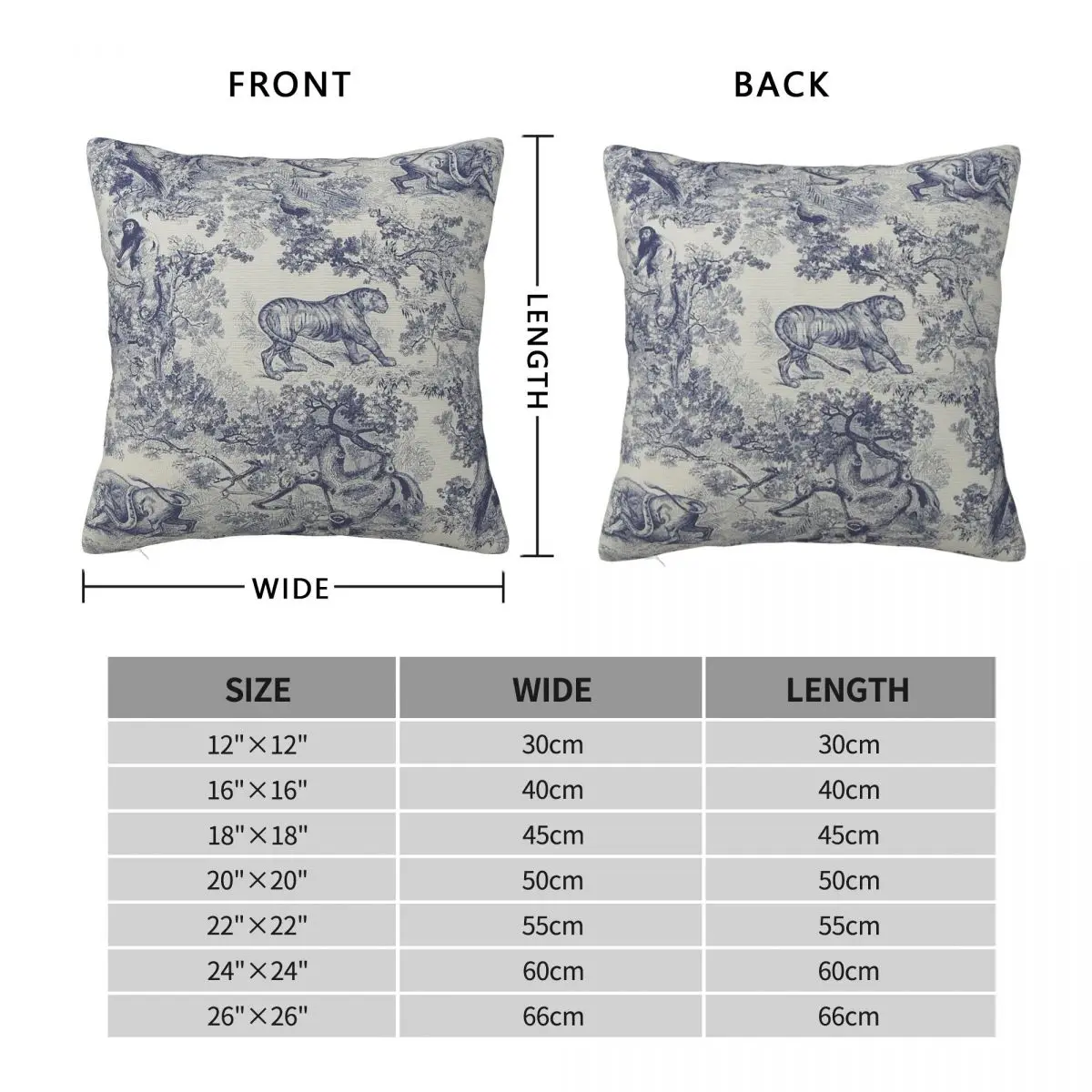 Toile De Jouy Paris Square Pillowcase Polyester Linen Velvet Printed Zip Decorative Throw Pillow Case Room Cushion Cover