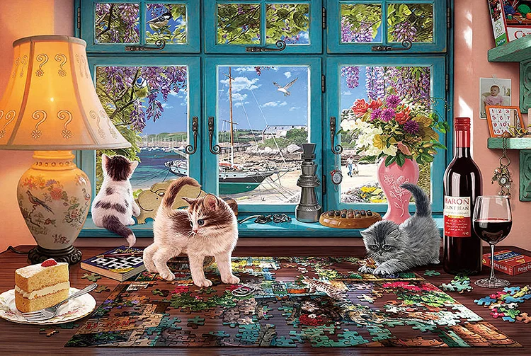 

Kitten desktop Jigsaw Puzzle 300/500/1000 Pcs Wooden Puzzle Stress Relieving for Adult Relaxation and Exercise The Brain