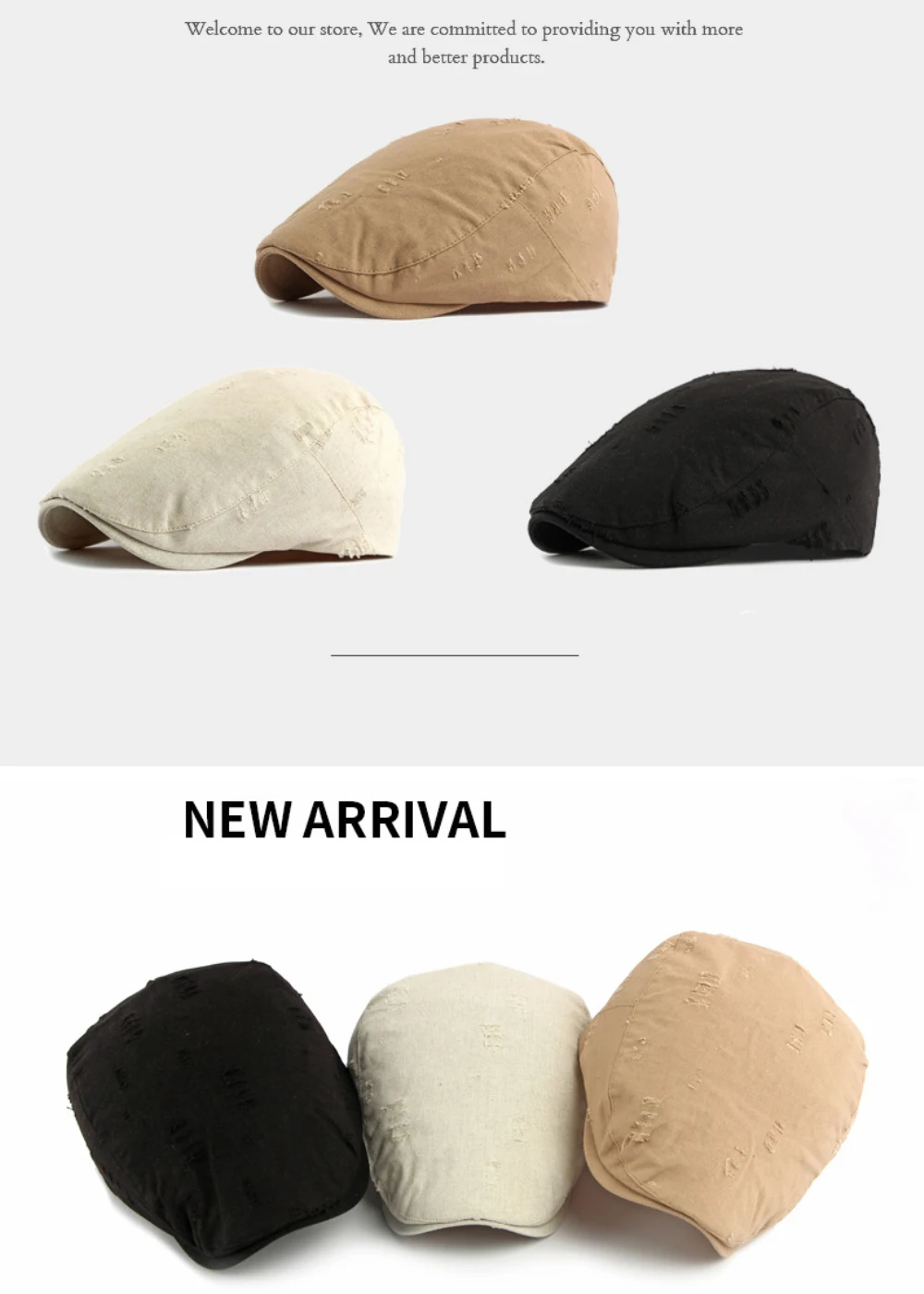 HT5074 Herren- und Damen-Baskenmützen, Künstler-Baskenmütze, Verstellbare Ivy-Flatcap für Frühling und Sommer, Atmungsaktive Baskenmütze – Detail 1