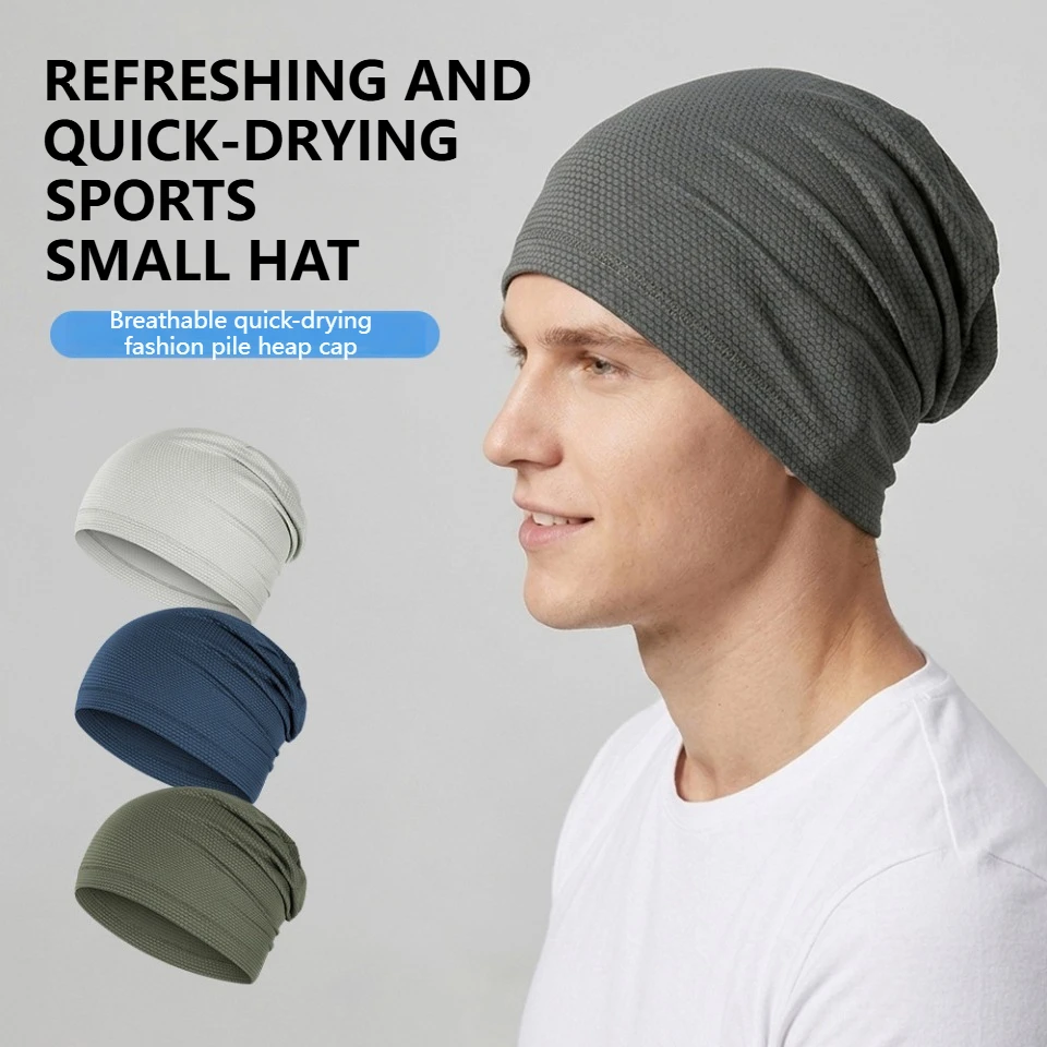 KoKossi Four Season Versatile Solid Color Pile Cap Fashionable Thin Style Quick Drying Breathable Sports Cycling Running Unisex