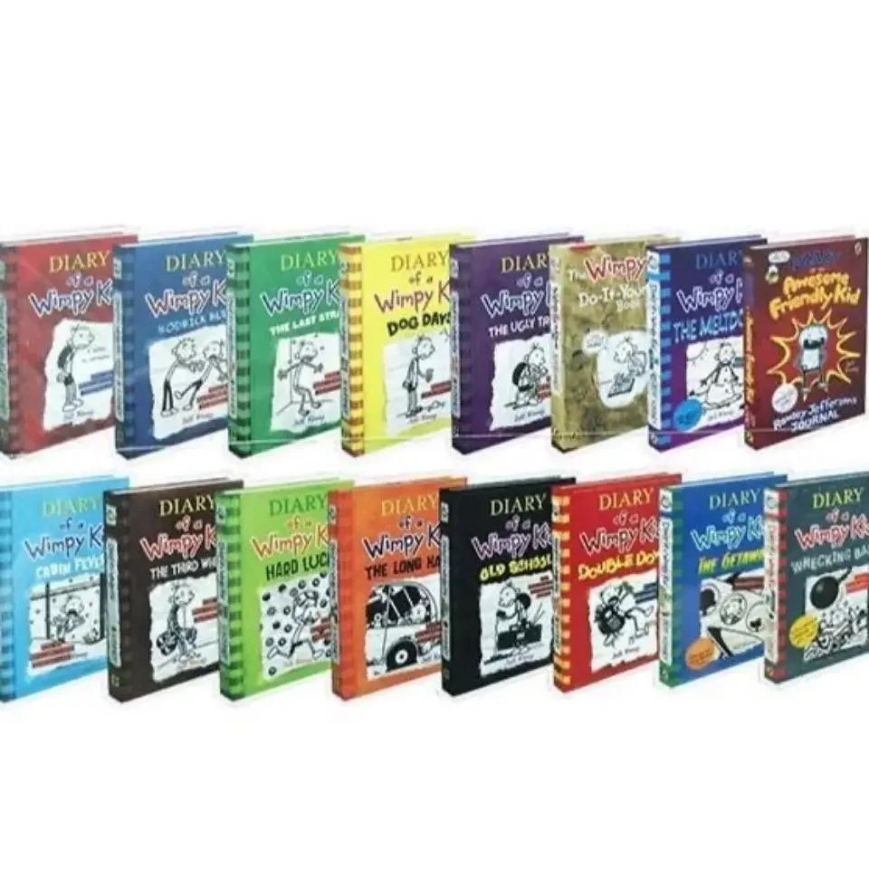 Wimpy Kid Diary English 16-volume Set Children's Black and White Page Story Picture Book English Extracurricular Reading Book