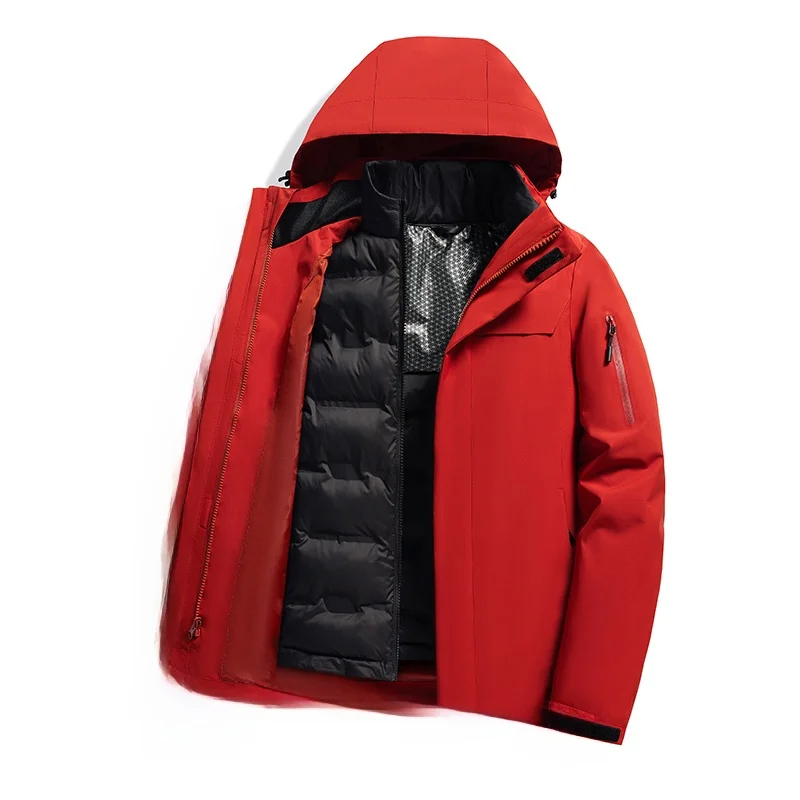 

Комплект из двух предметов: утепленная куртка-трансформер 3-в-1 для активного отдыха, ветрозащитный походный костюм для осени и зимы, городской повседневный стиль