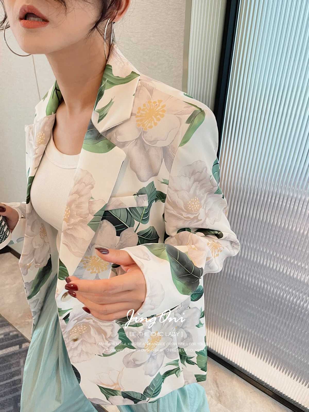 Floral Blazer Jackets Tops Y2k 2024 Woman Clothing Summer Korean Style Fashion Vintage Elegant Coat New Outerwear Luxury Suits