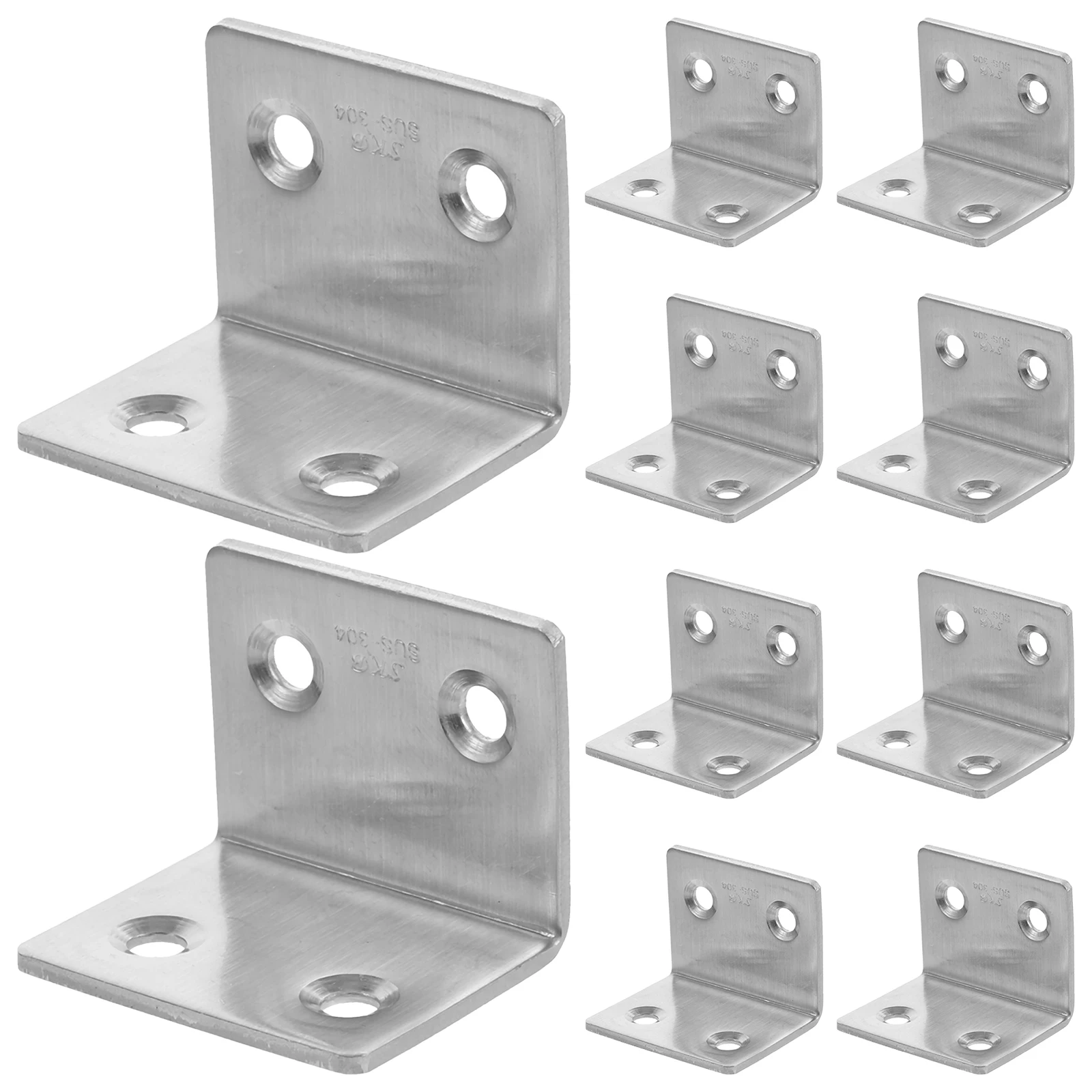 

10pcs Stainless Steel Corner Braces Shelf Support L Brackets Wall Mount Hardware Reusable Right Angle Bracket For Wood Metal