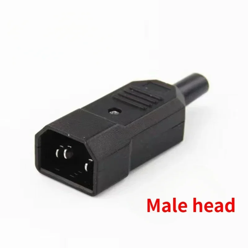 Black CE IEC320 C13 C14 AC Power Panel Socket PDU UPS Rewirable Wiring Plug Electric Battery Receptacle Docking Outlet 10A 250V