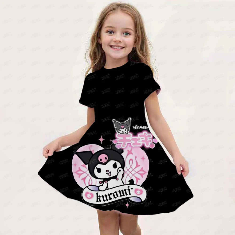 Miniso Cute Hello Kitty 3D Print Girls abito manica corta estate per bambini abbigliamento fresco gonna morbida camicia da notte per bambini regalo