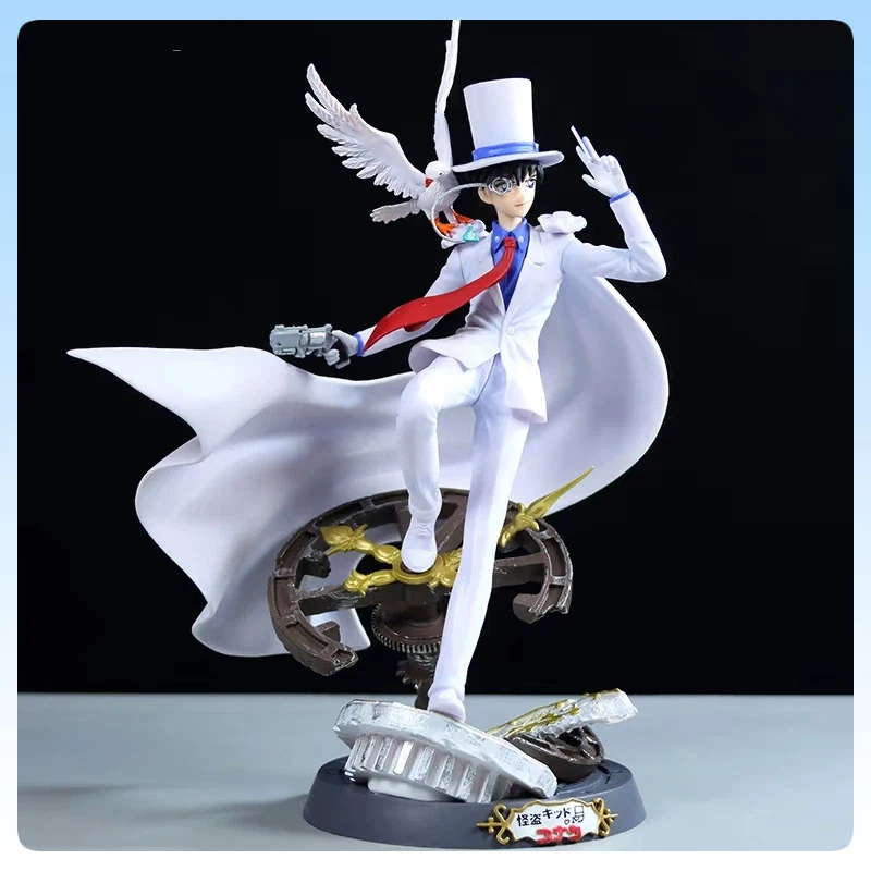

30cm Detective Conan Kaito Kid Figure Phantom Thief Collectible Statue Anime Model Decoration White Magician Gift for Birthday