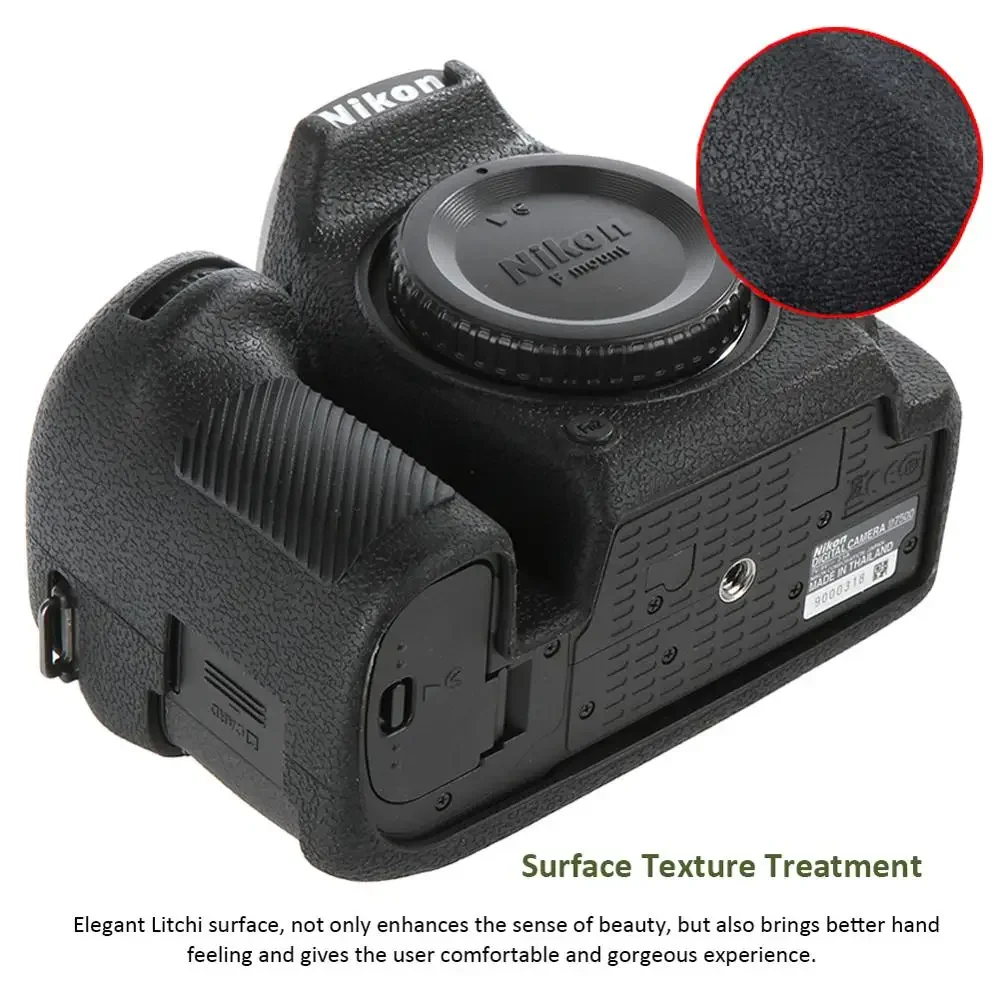 For Nikon D4 D4S D5 D500 D800 D810 D810a D750 D850 D7500 Silicone Camera Case Litchi Texture Camera  Protector Cover