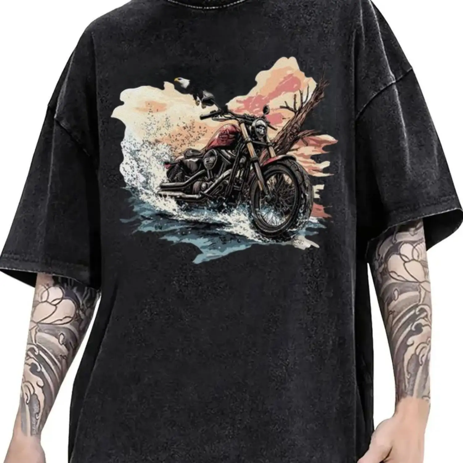 

Новый стираный хлопок с короткими рукавами, удобный и дышащий Instagram фестиваль 2K для летних мужских и женских пляжных поездок