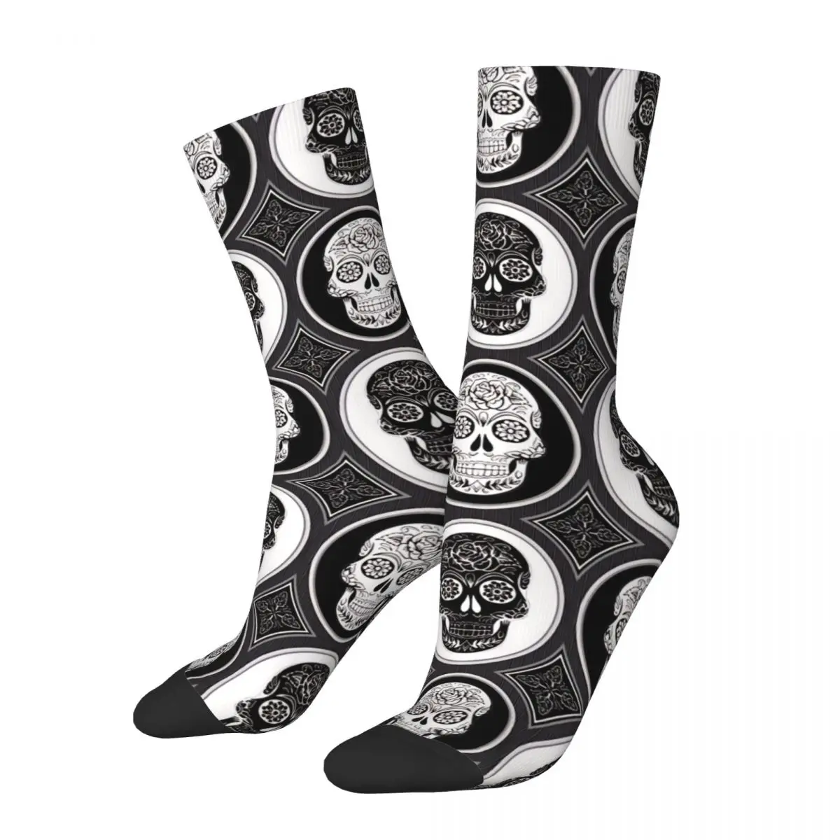 

Sock for Men Skulls Calaveras Day Of The Dead Dia De Los Muertos Skull Style Breathable Pattern Printed Crew Sock Novelty Gift