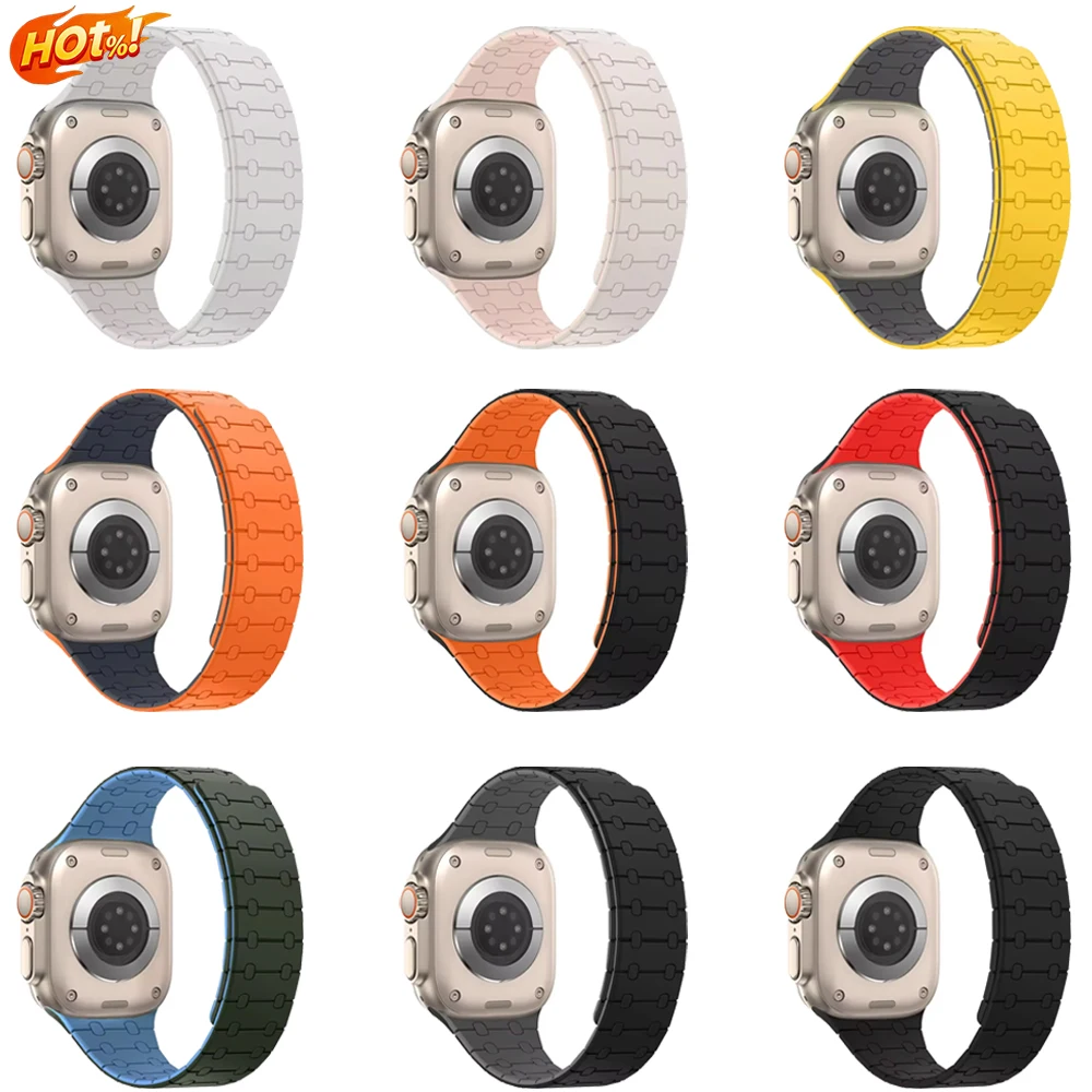 Magnetisches Silikonarmband für Apple Watch Serie 11 10 46mm 42mm Ultra3 2 49mm 45mm 44mm 40mm 41mm für IWatch 9 8 7 6 SE 5 4