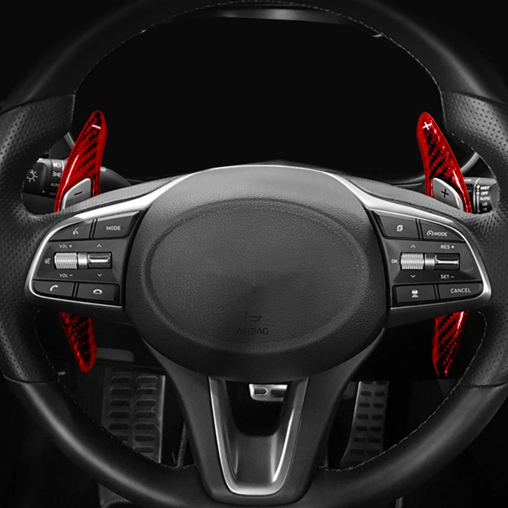 

2 шт. для Genesis G70 2019-2026 левый/правый руль из чистого углеродного волокна, рычаг переключения передач, расширенные аксессуары для интерьера