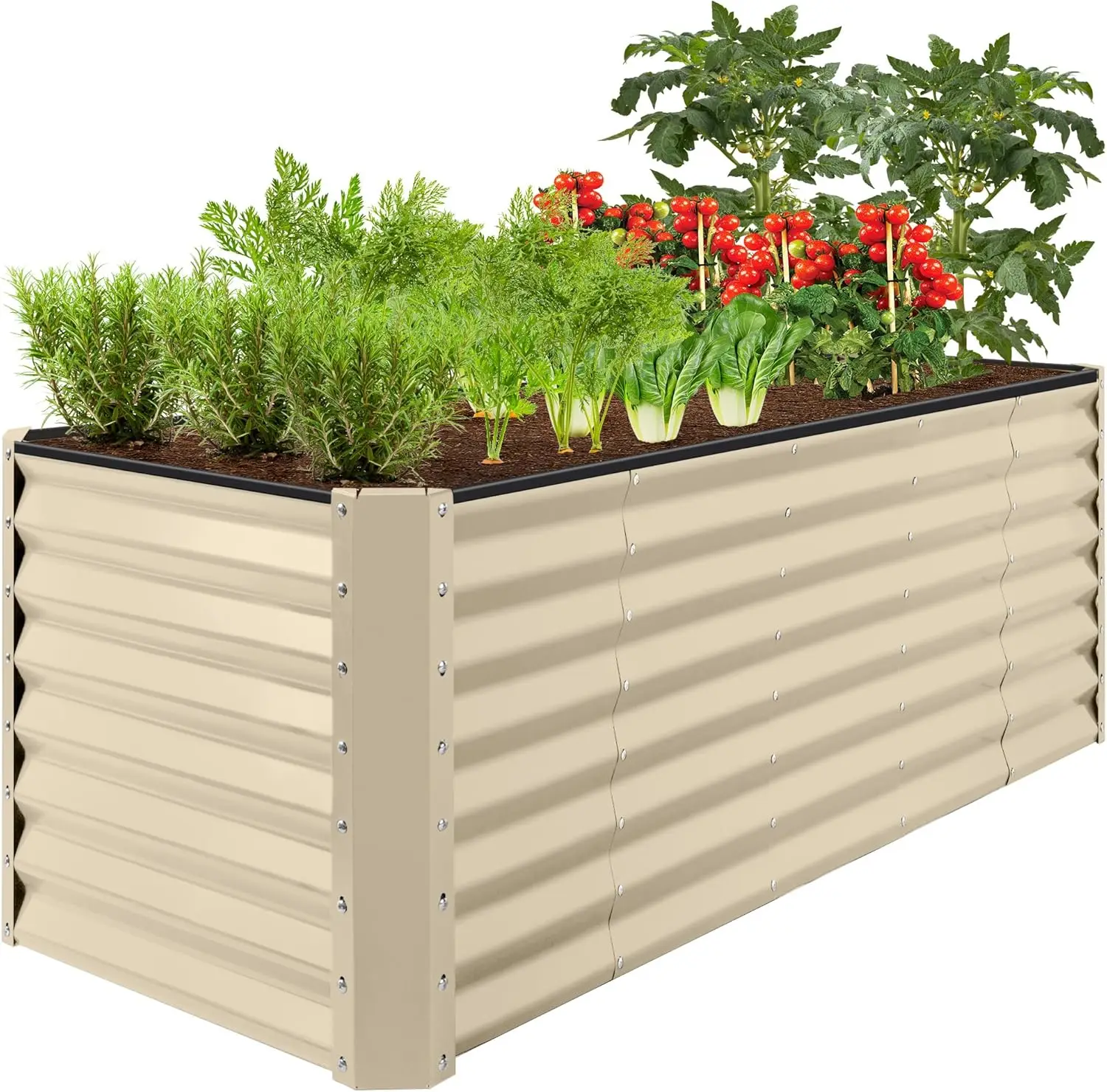 

8x2x2ft Metal Raised Garden Bed Planter Box for Plants, Vegetables, Flowers, Herbs