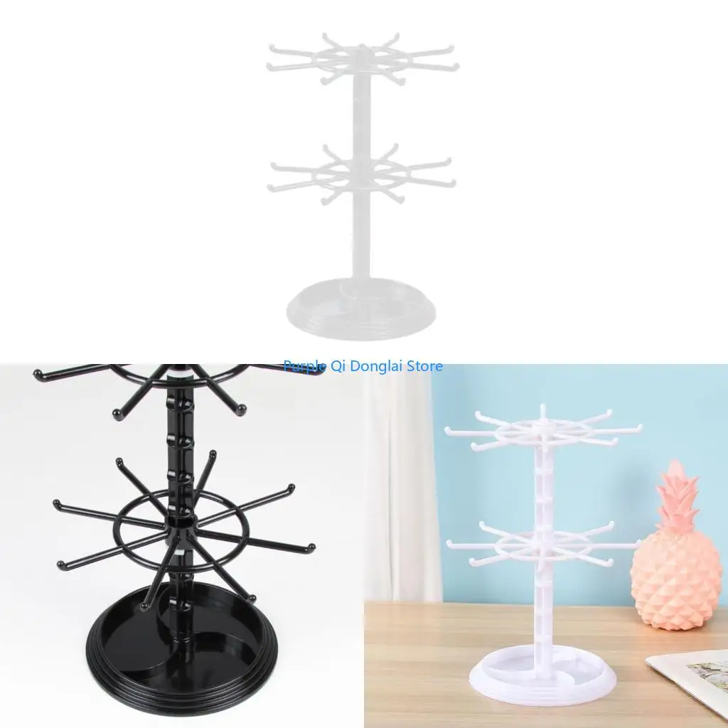 L21E Two Tier Counter Top Spinner Display Stand Jewelry Rotating Ring Display Holder Necklace Keychain Pendants