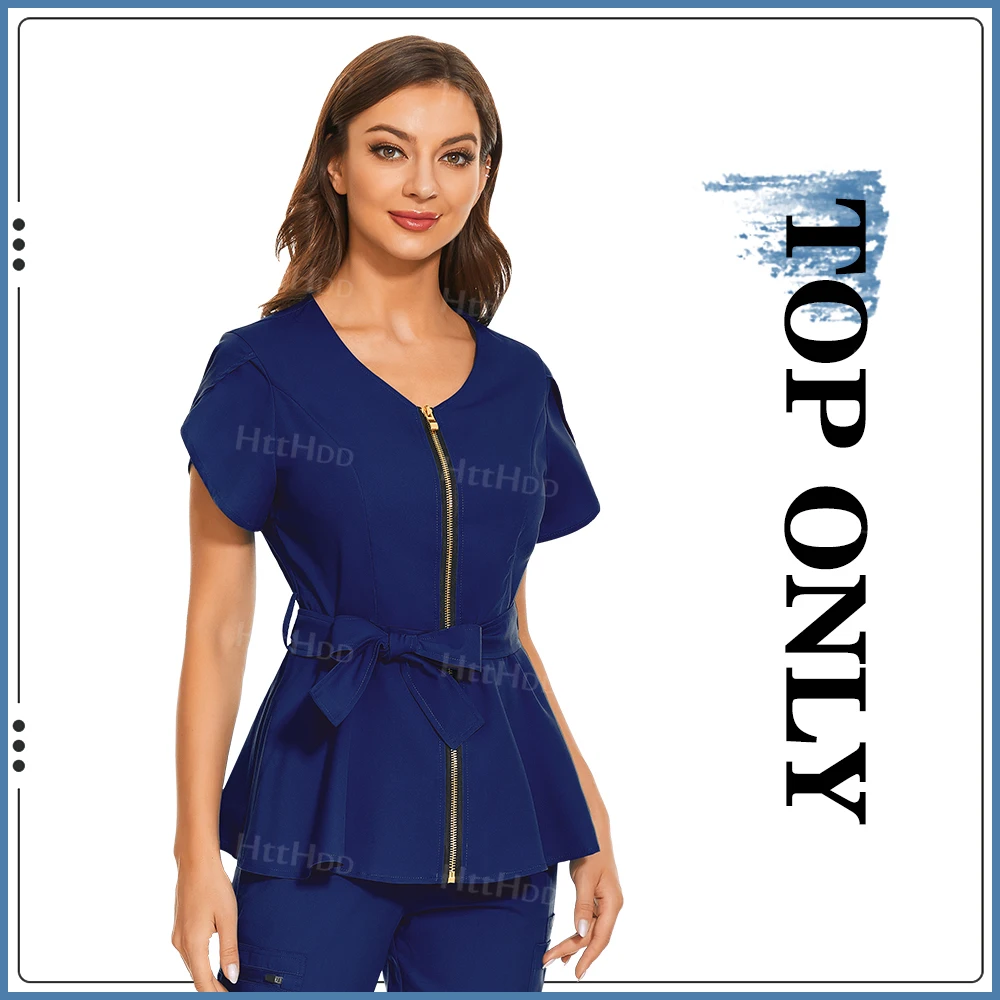 Beauty Spa Uniformen Modisches Kurzarmhemd Hochwertige medizinische Peelings Frauen Veterinäruniform Top Weiche Stilljacke – Detail 8