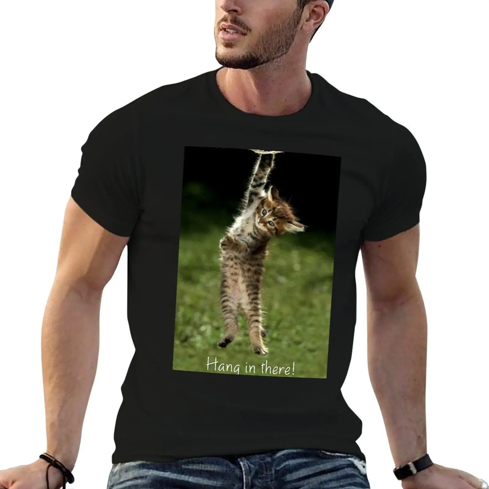 Keith Gill the Roaring Kitty Hang in There (DFV) T-Shirt Soft Stretch Short Sleeve Top