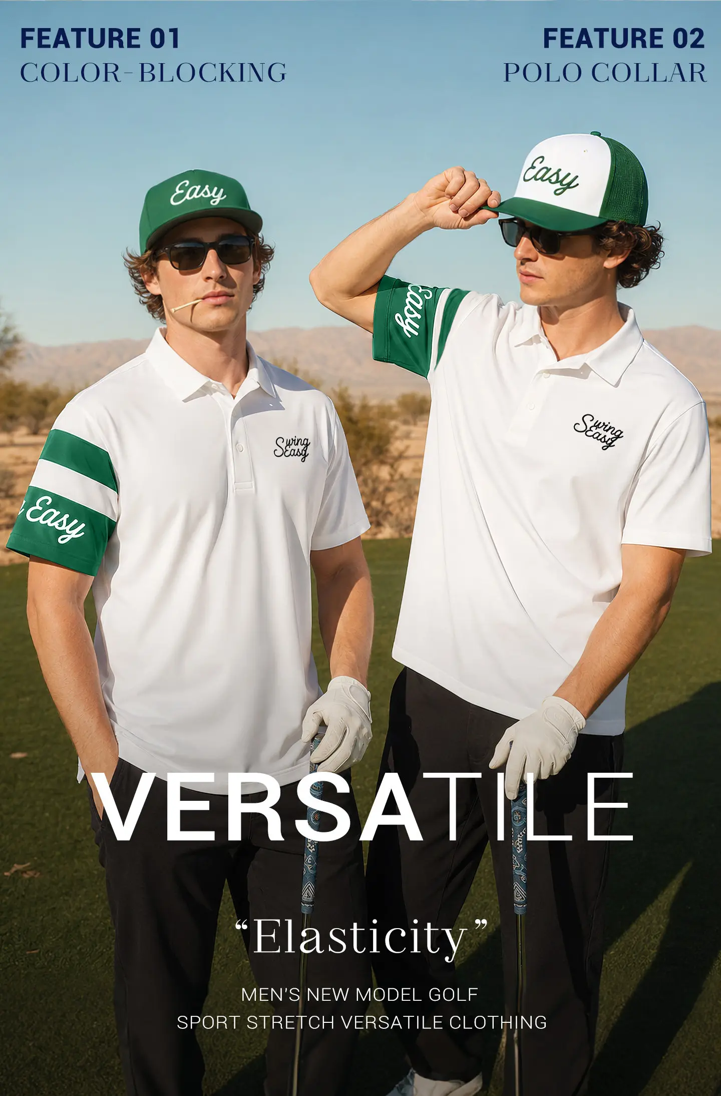 PGM Golf Herren Kurzarm-T-Shirt Sommer Sonnenschutz Kragen Top Polo Kleidung YF924 – Detail 2