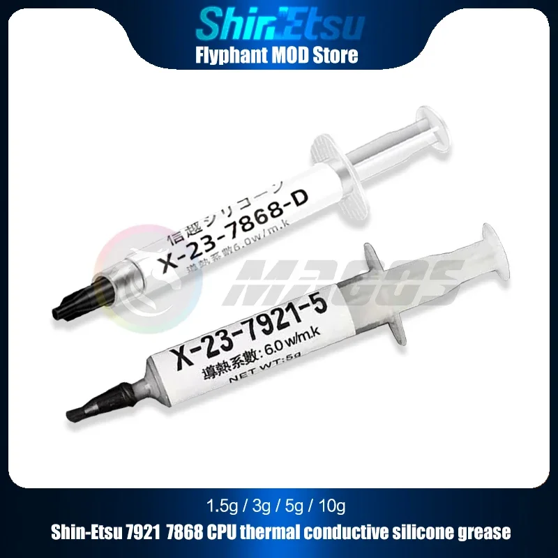 Shin-Etsu 7921 7868 Syringe Gray Thermal Conductive Grease Paste Plaster CPU PC Notebook Heat Sink Commpound 1g//3g/5g/10g