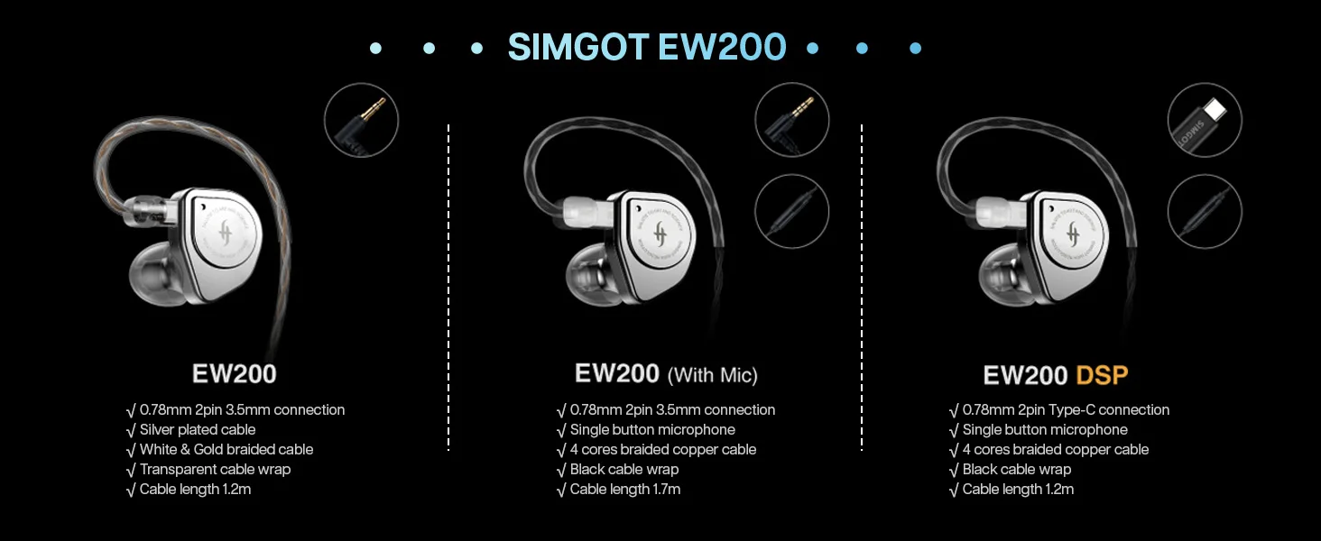 SIMGOT EW200 10 mm SCP-Membran Dual-Magnet-Circuit & Dual-Cavity Dynamic Driver IEM Hifi-Kopfhörer – Detail 10