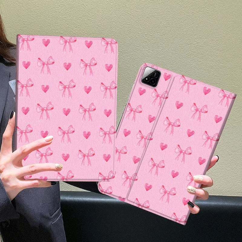 

Pink Cartoon Bow Heart For Xiaomi Redmi Mi Pad 5 6 6s 7 SE Pro Max Ultra 12.4 12.5 14 inch Tablet Case