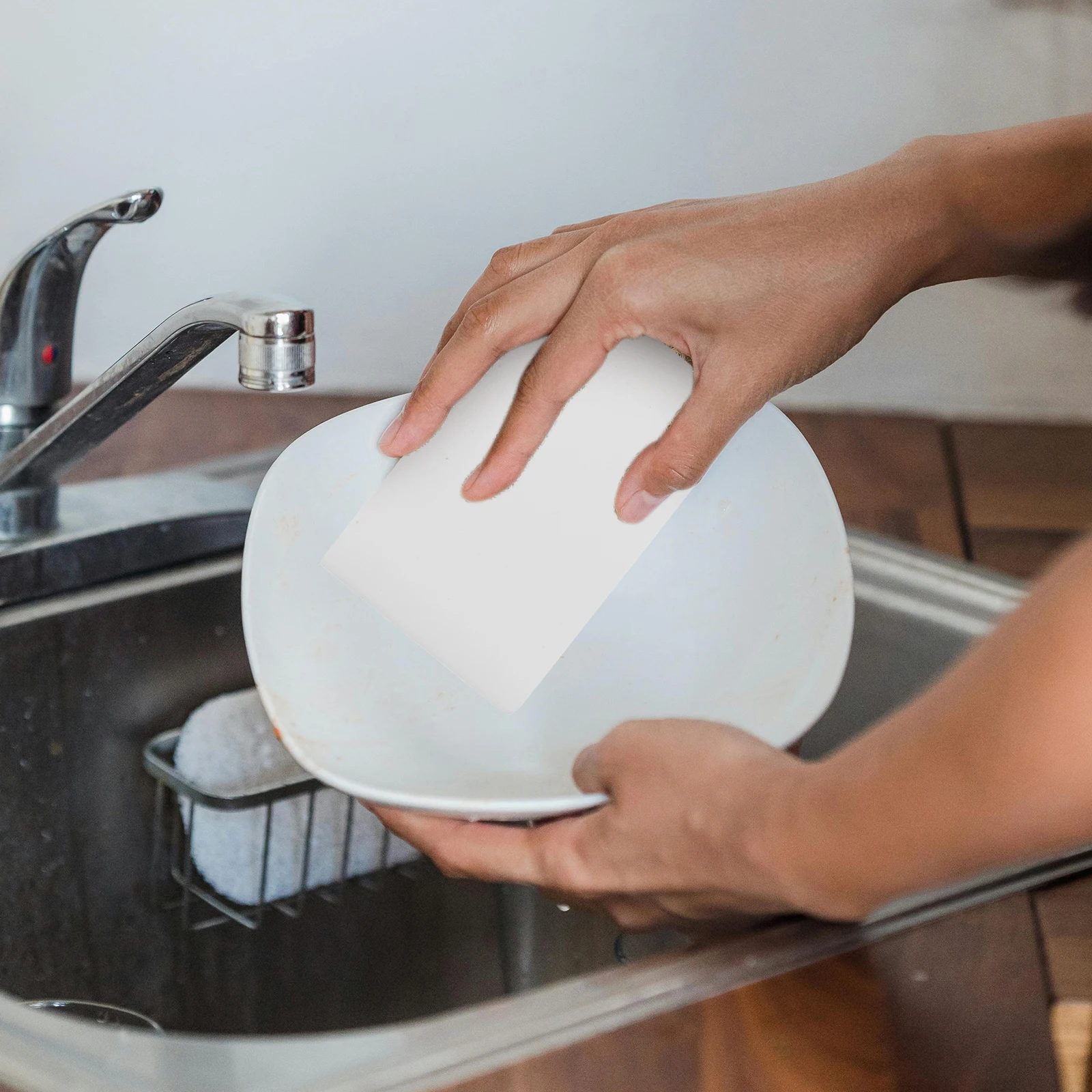 

20pcs Wipes Reusable White Kitchen Sponges for Dishes Pans Bowls Cups Cleaning Non Scratch Scrubbing Tools