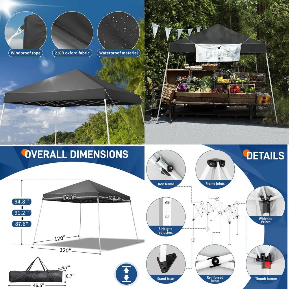 

7.8x7.8' Instant Pop Up Gazebo, Waterproof & UV-Protected for Outdoor Events