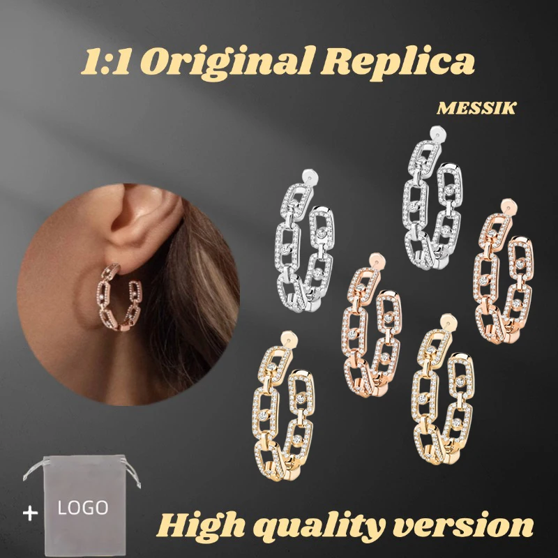 Messik Diamond Circle Earrings Official Website Move Link Jewellery Women Silver 925 Luxury Jewelry High Quality Wedding Gift