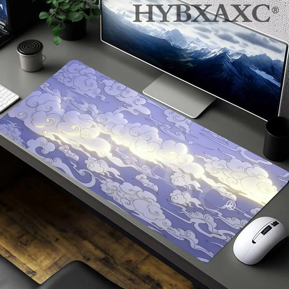 

HYBXAXC HD Printing Cloud Mouse Pads Non-Slip Gaming Large keyboard Mousepad Gamer Natural Rubber office overlock XXL Desk Mat