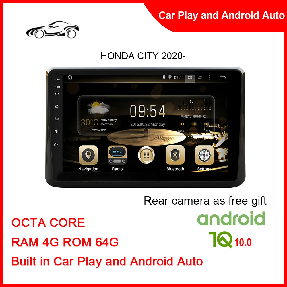 

CUSP Big Screen Android 10.0 For HONDA CITY 2020- 9inch RAM 4G ROM 64G Android Car Radio Universal Multimedia Navigation DSP