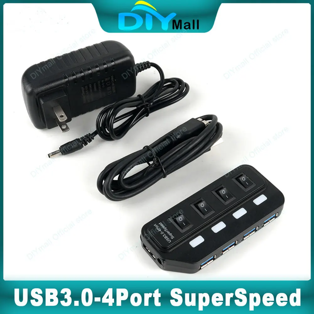 

Концентратор USB 3.0, 4/7-портовый разветвитель с индивидуальными переключателями и питанием в стандарте США — высокоскоростная передача данных и зарядная станция