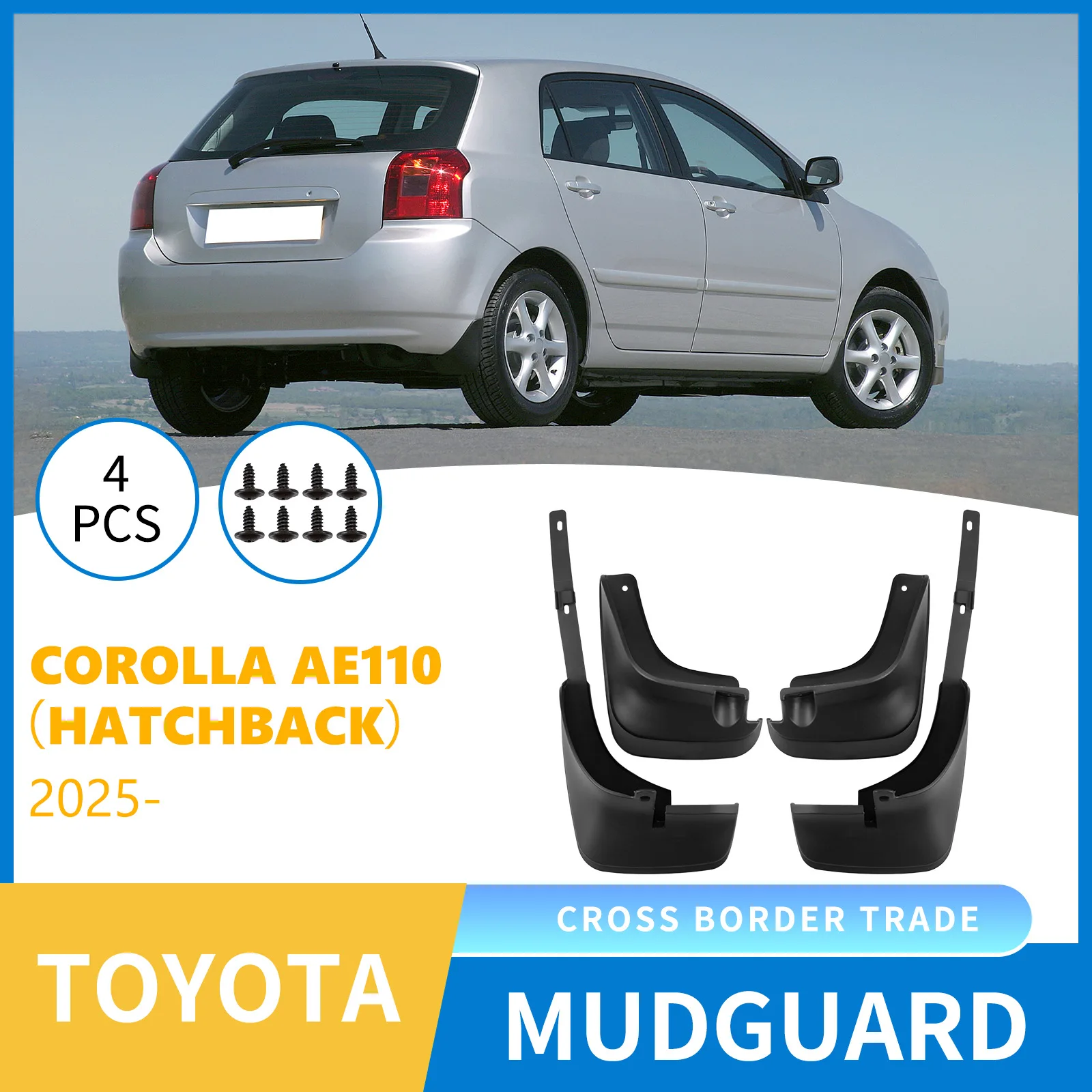 

Fenders For Toyota Corolla AE110 Hatchback 1998-2002 car mudguard sheet,Front Rear Flares Splash Guards Cover Car Accessorie