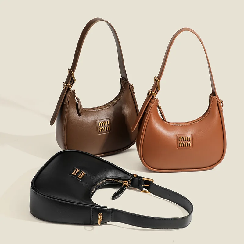 2024 stylish bag women's simple fashion dumpling bag high sense retro easy matching shoulder messenger bag