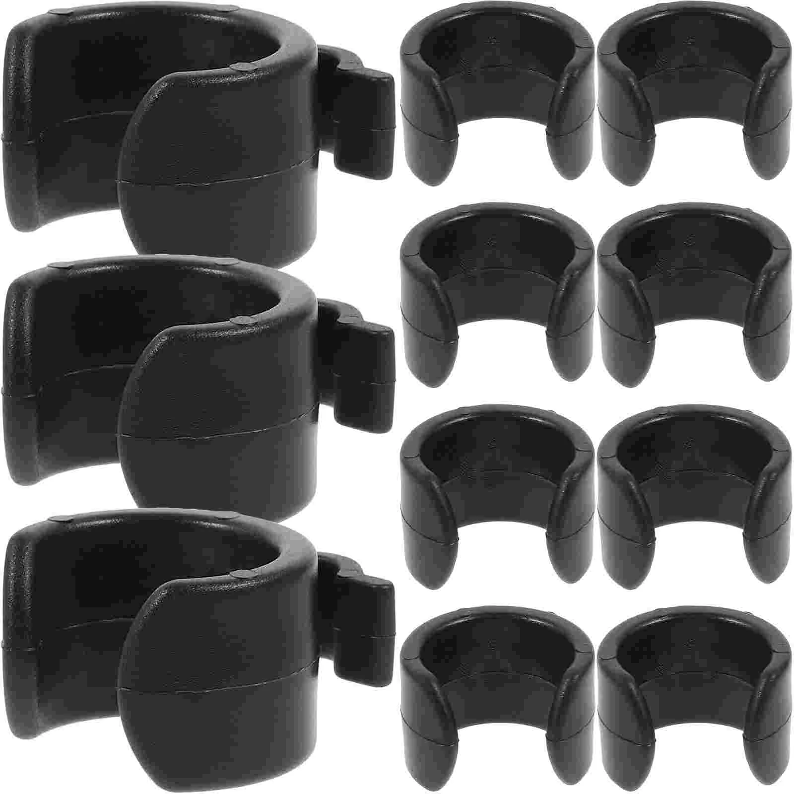 20 Pcs Microphone Clip Thread Holder Plastic Cable Bracket Black Cellphone Stand Clips