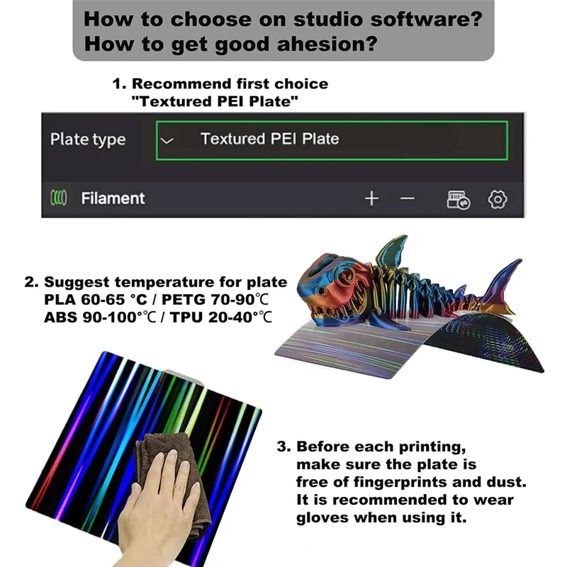 

AA63 HOT H1H Build Plate For Bambu-Lab X1C/X1/X1E/P1P/P1S/A1 Print Bed 257X257mm Light +Phantom Spring Steel Sheet Plate