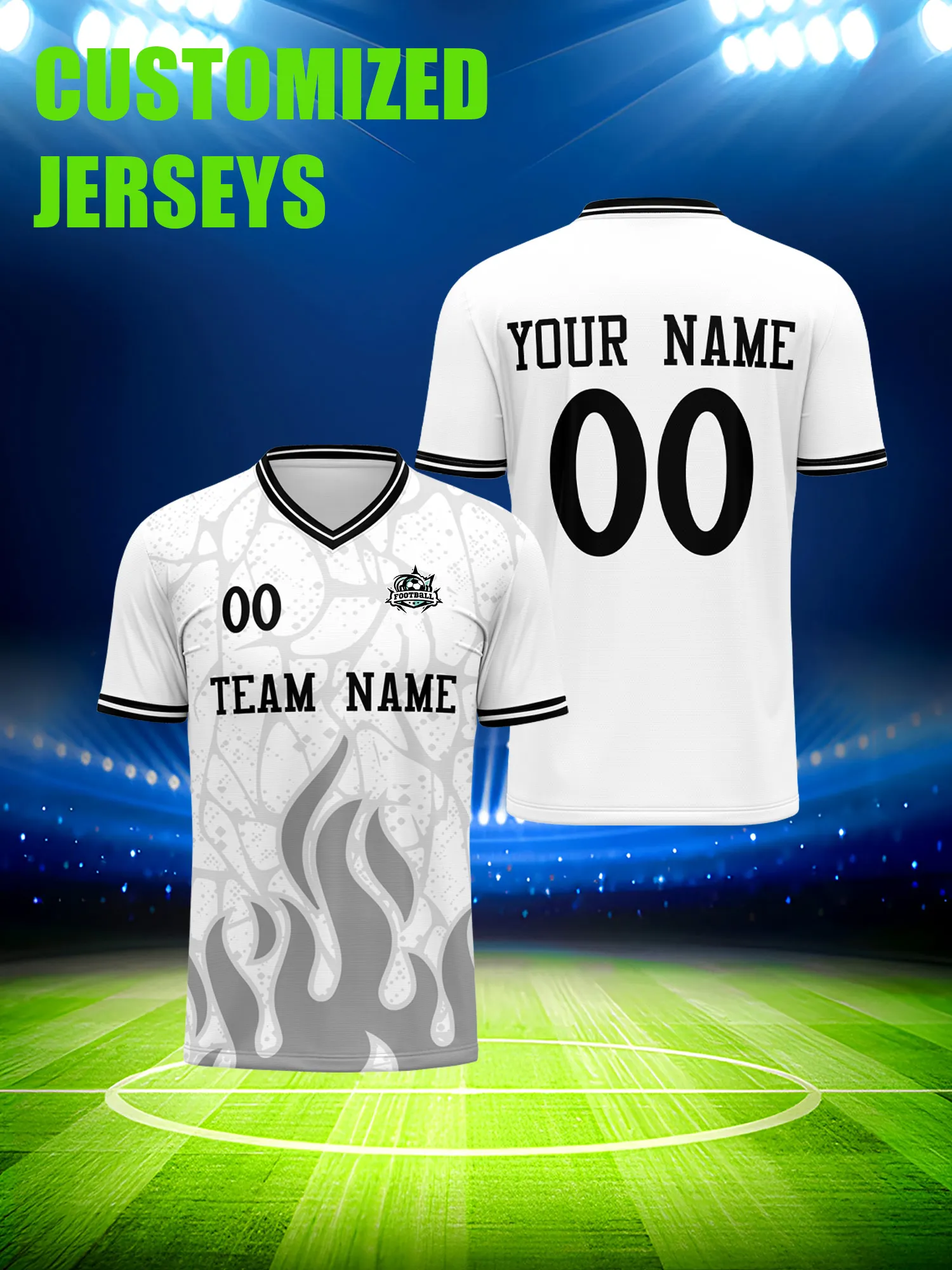 

Футболка для футбола с индивидуальным изображением, номером и именем, коллекционная одежда для любителей спорта и фанатов.