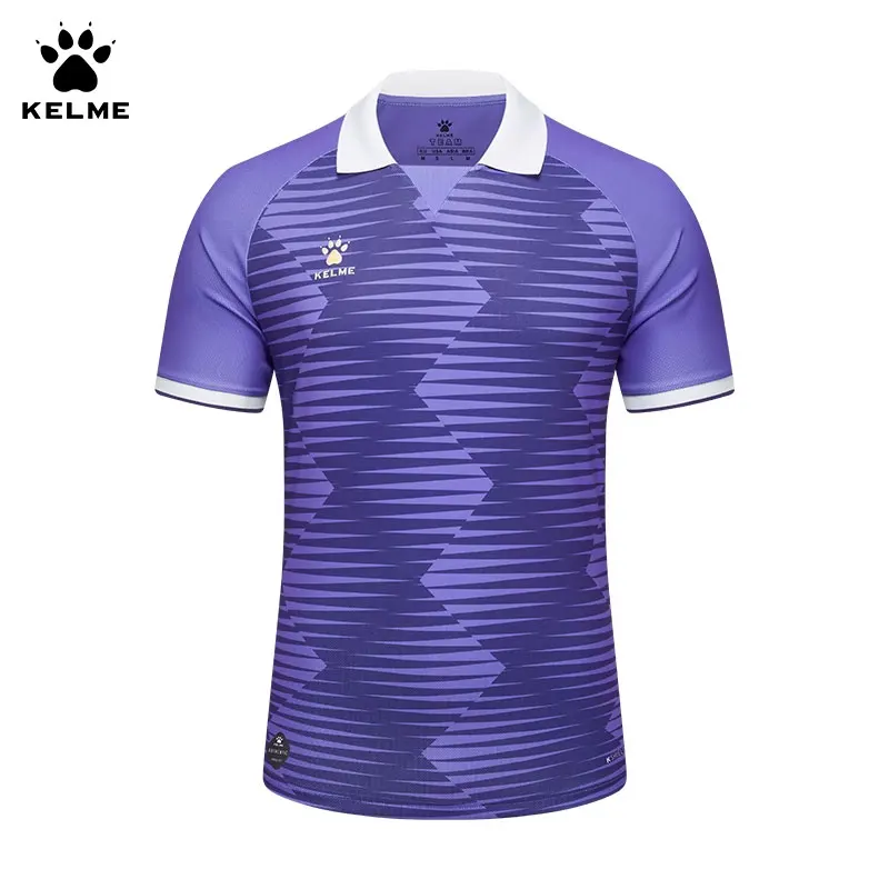 Kelme Soccer T-shirt Sports Leisure Running Gym Exercise Training Elastic Quick Drying Short Sleeve T-shirt Men\'s Polo Top