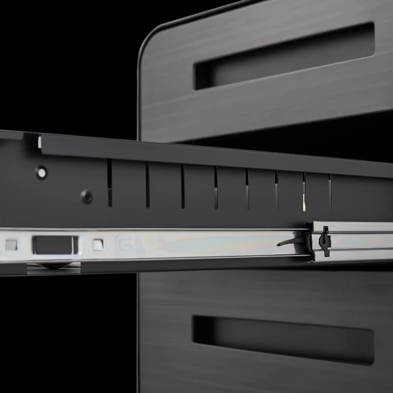 Mobiler Aktenschrank mit 3 Schubladen unter dem Schreibtisch, Büro, vielseitiger Aufbewahrungsschrank für Letter-/A4-Dateien, 5-Rad-Design, kippsicher – Detail 2