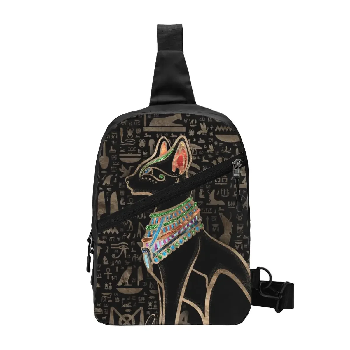 

Customized Egyptian Cat Bastet Sling Bag for Men Ancient Egypt Goddess Shoulder Chest Crossbody Backpack Traveling Daypack