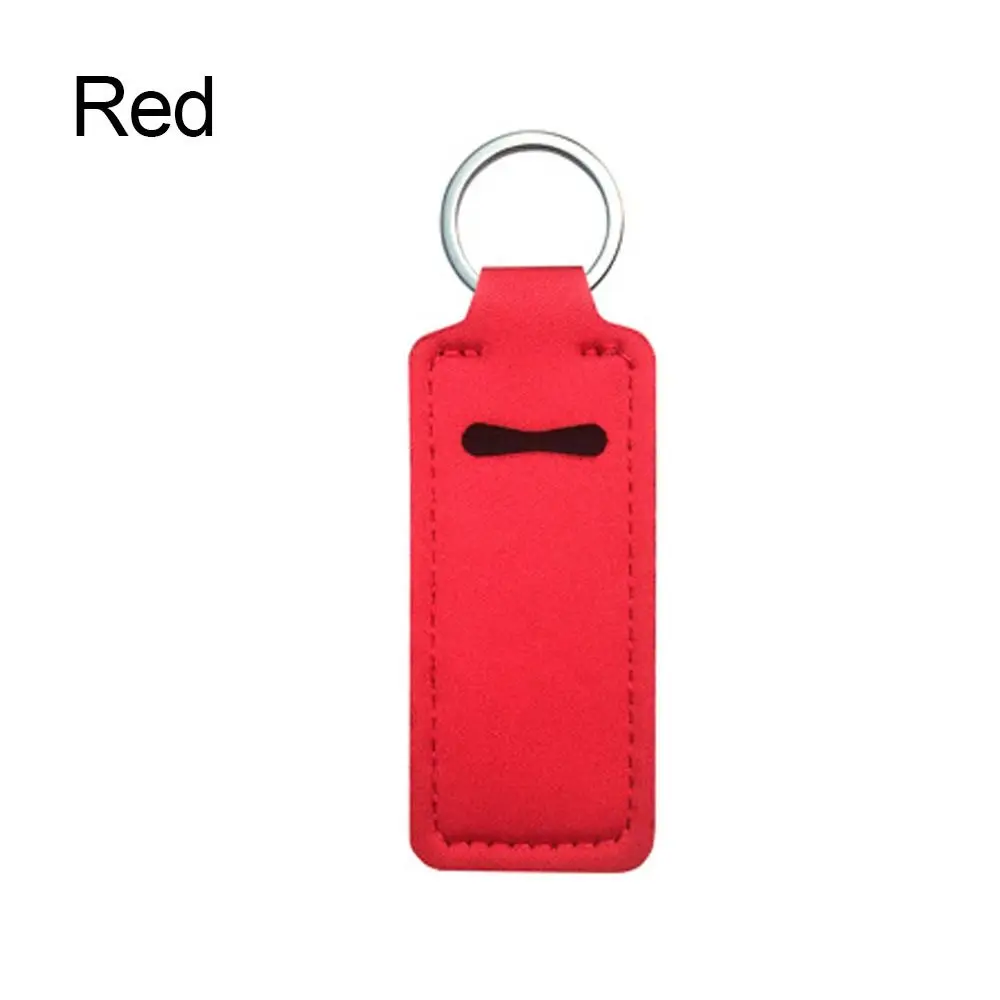 

Portable Neoprene Lipstick Keychain Bag Multicolour Rectangle Lipstick Pouch Keyring Chapstick Bag Lip Balm
