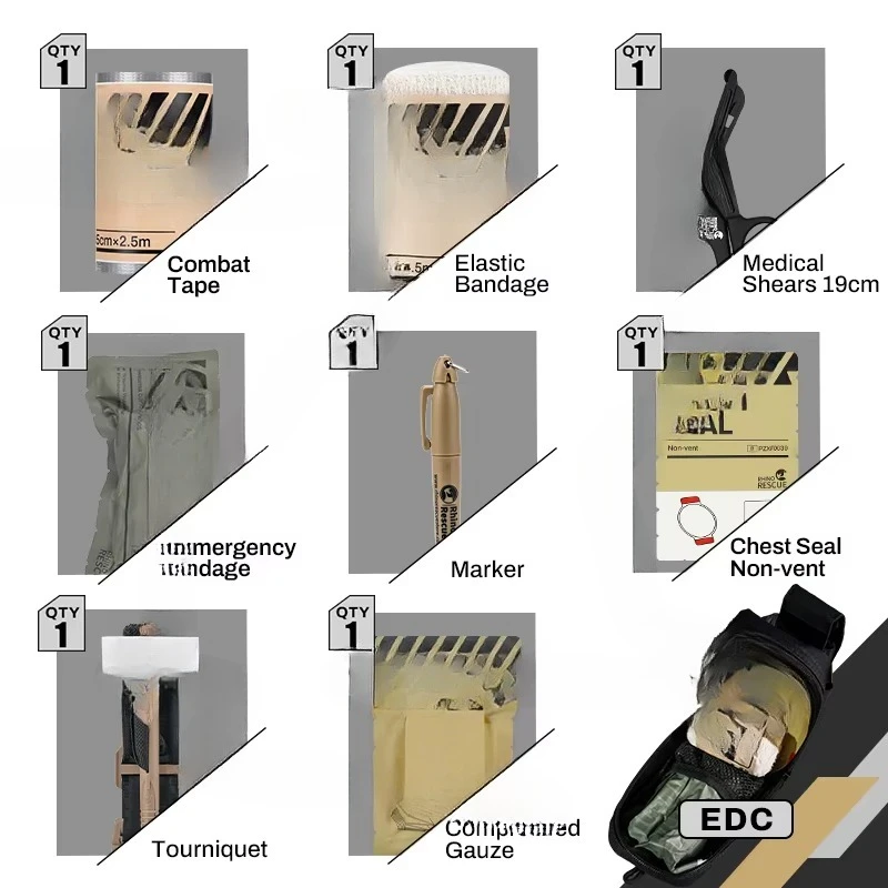 حقيبة الإنقاذ التكتيكية الصغيرة Ifak Molle EMT القتالية الطبية في الهواء الطلق مجموعة الصدمات في حالات الطوارئ #2
