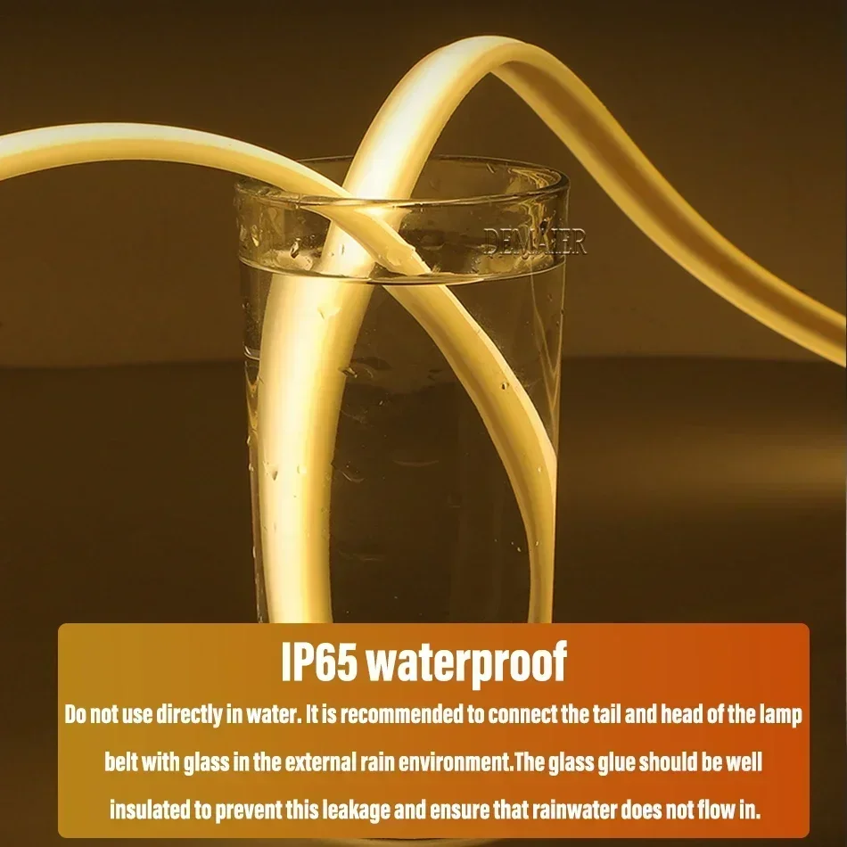 led Strip Brightness Waterproof COB LED Strip 220V Flexible Ribbon for Room Bedroom360 LEDS/m Kitchen Outdoor Garden Lighting