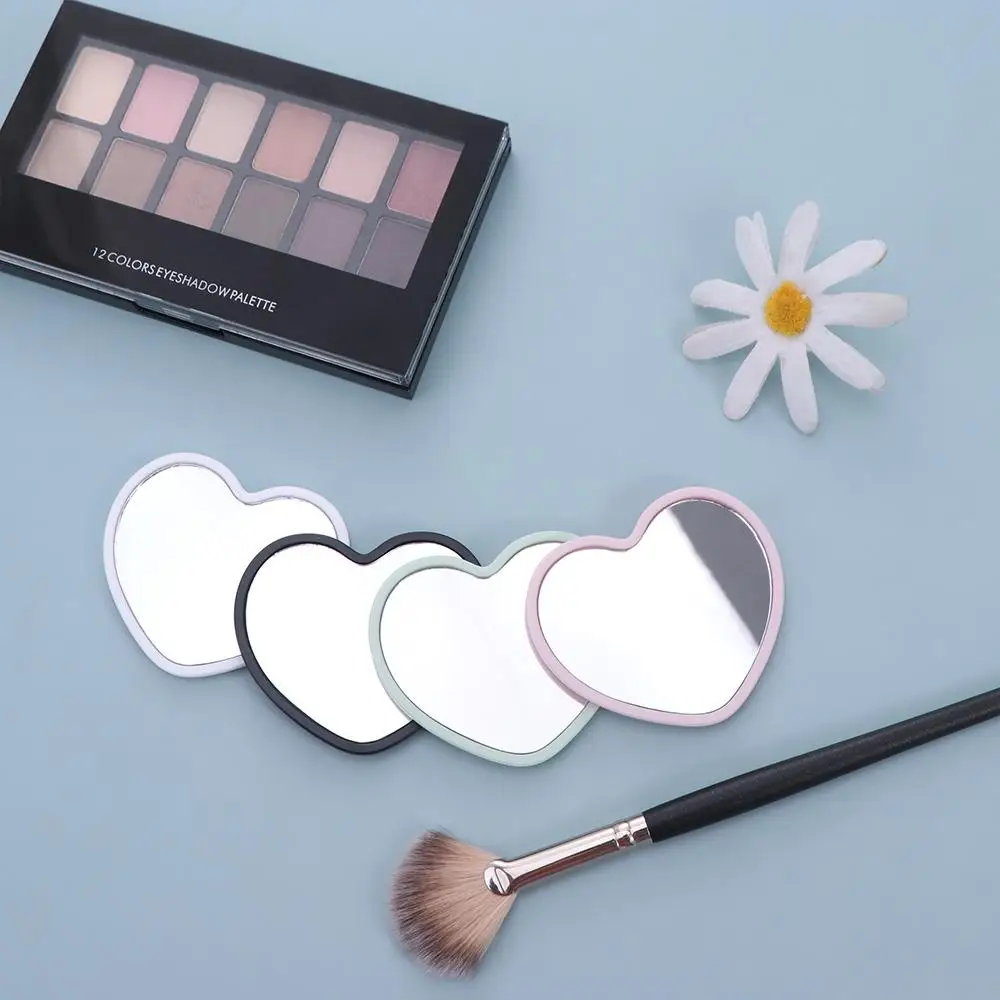 Portable Single-sided Heart-shaped Mirror High-definition Little Handheld Mirror Handheld Beauty Make-up Mirror Girls