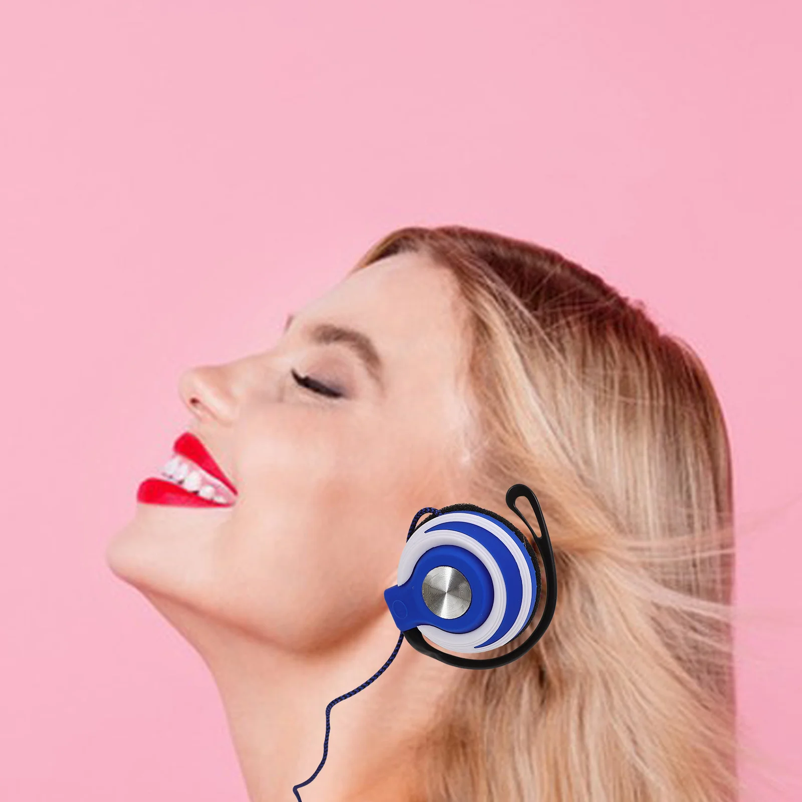 

Earhook Earphone 3.5Mm Stereo Headphones Black Durable Cable Comfortable Ear Pad Surround Sound For Phone Computer Mp3 Sport