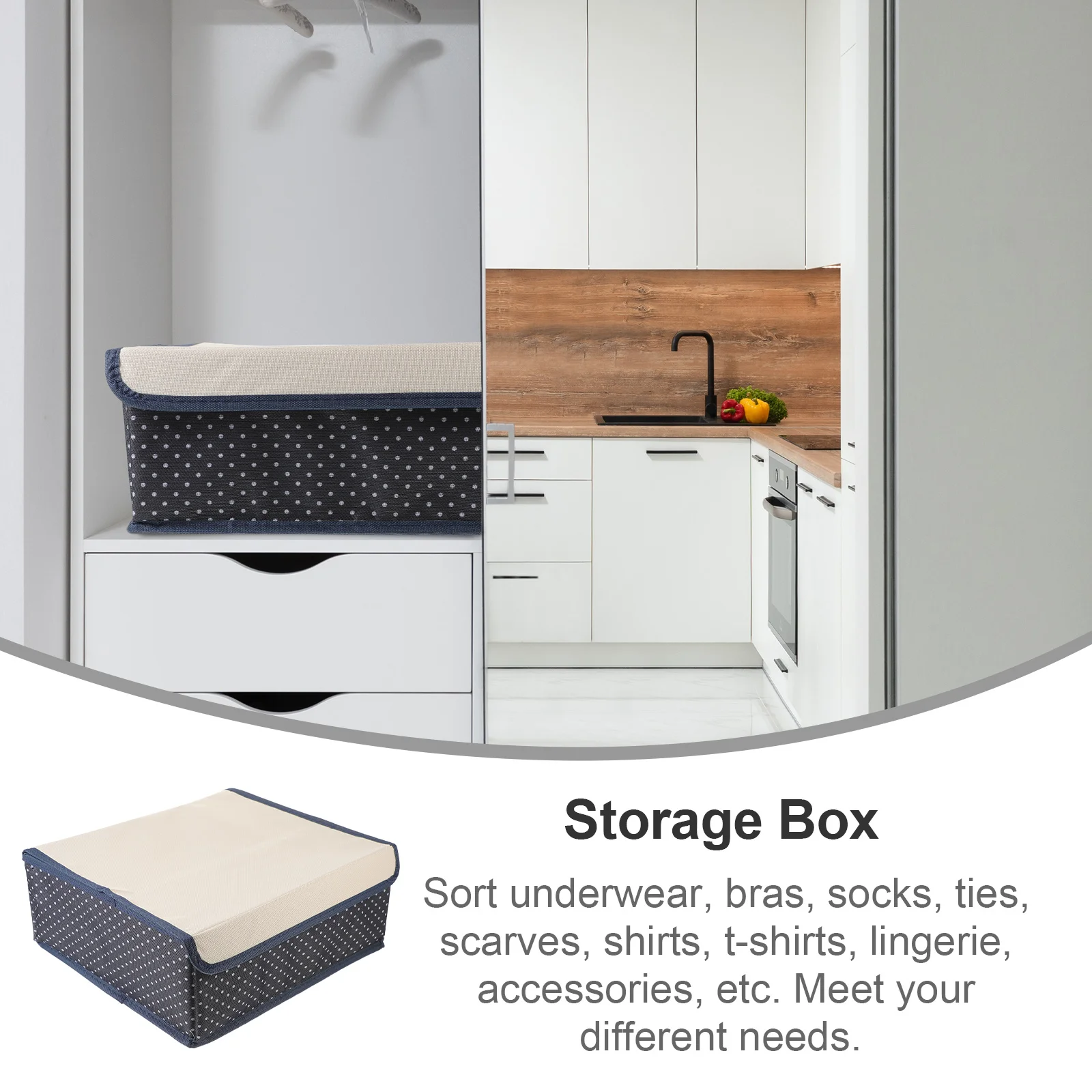

Underwear Storage Box Compartment Foldable Socks Organizer Underpants Holder Lid Bedroom Storage Drawer Organizer Clothes