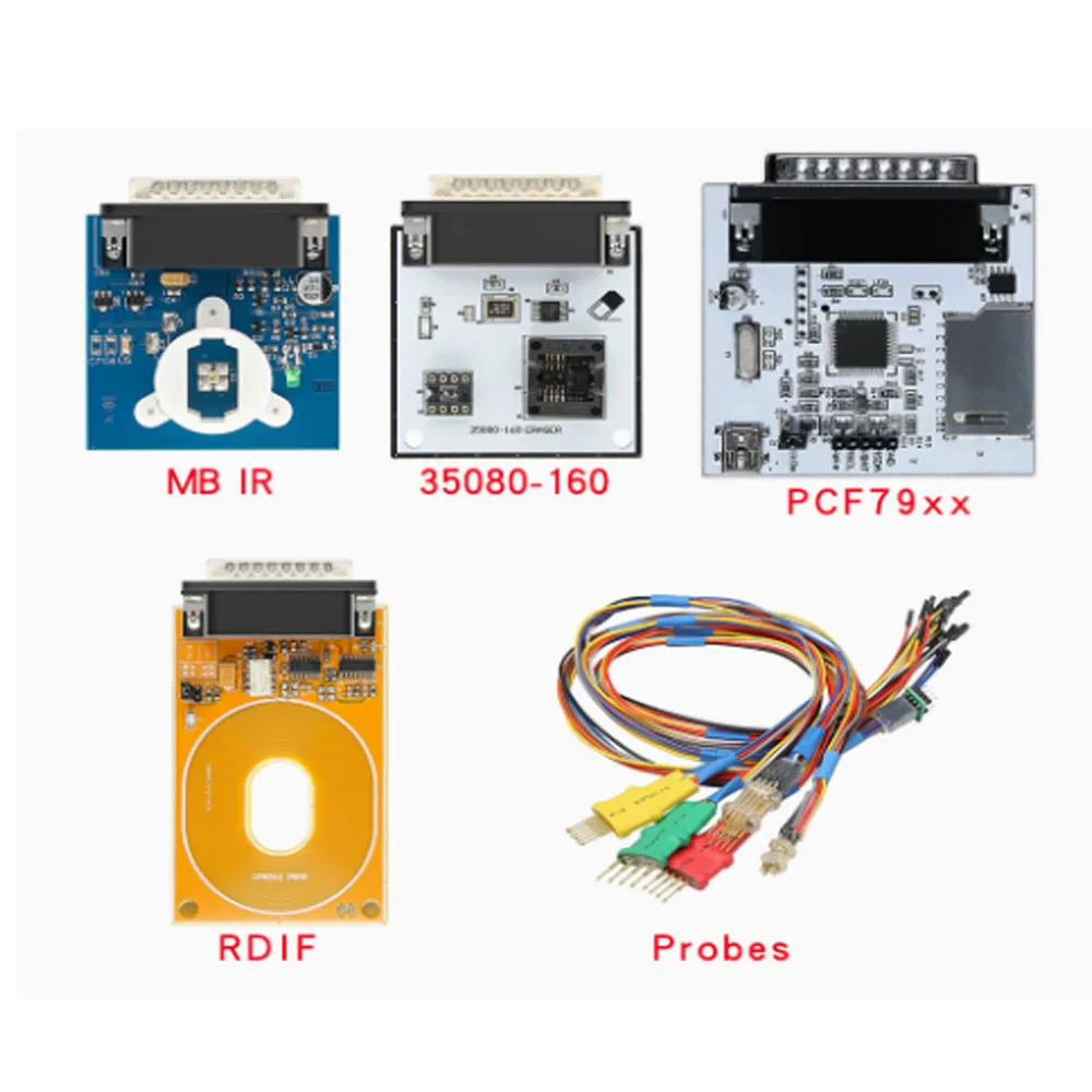 For Iprog+ Full Adapter Set PCF79xx SD-Card, 35080-160, MB IR, RFID & Probes Adapter, Auto Immobilizer Chip Read Write Board