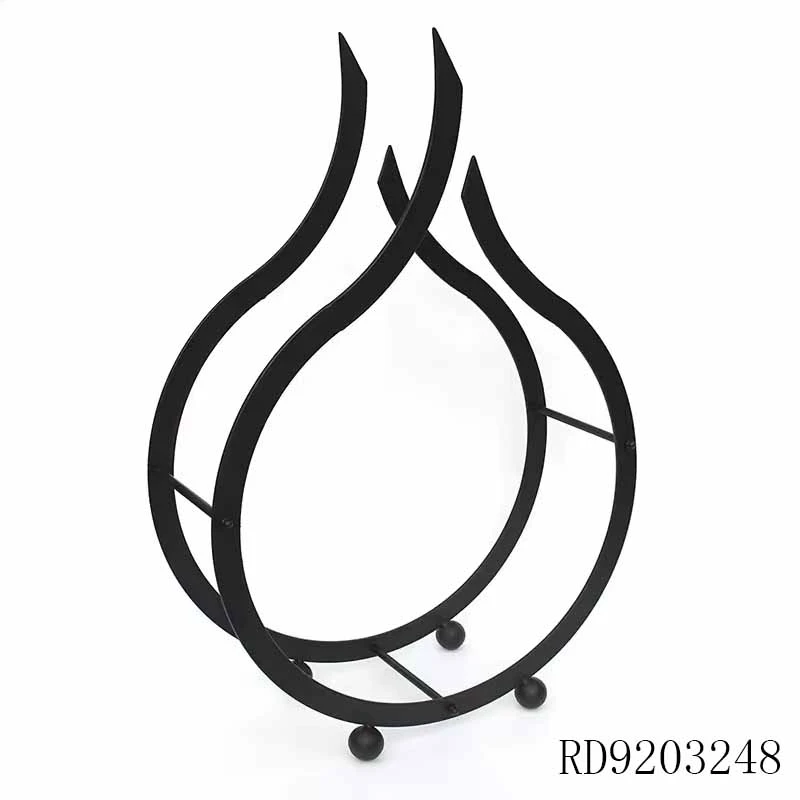 Porta legna da ardere con cintura in ferro e acciaio per interni moderno personalizzato Porta legna da ardere in metallo decorativo per braciere e camino