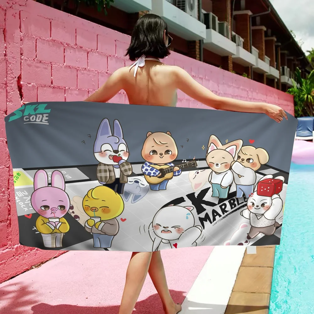 

Kpop Stray K-Kids S-Skzoo пляжное полотенце из микрофибры, впитывающее быстросохнущее мягкое полотенце для йоги, плавания, курортное полотенце для альпинизма